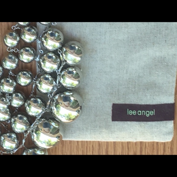 Lee Angel Silver multi chain tier Necklace dangle Earring Set New - Picture 5 of 5